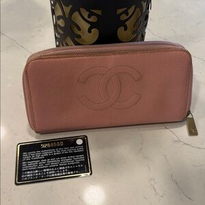 CHANEL Soft Pink Leather Wallet